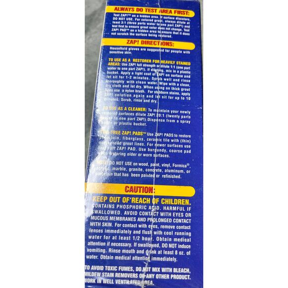 ZAP! Professional Cleaner Porcelain Fiberglass Tile &‎ Grout Restorer 2 Pack - Picture 4 of 4